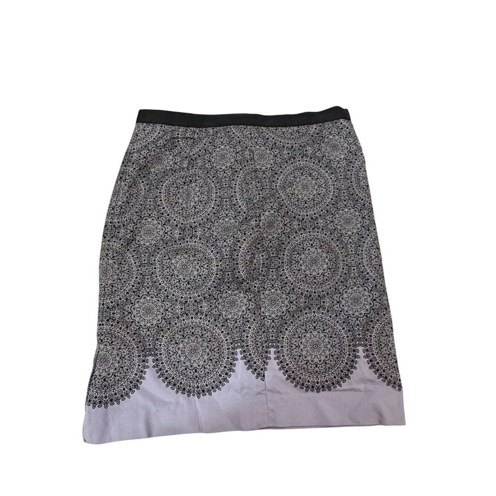 The Limited Lavender Black Medallion Print Pencil Skirt Tall 10 SY514696